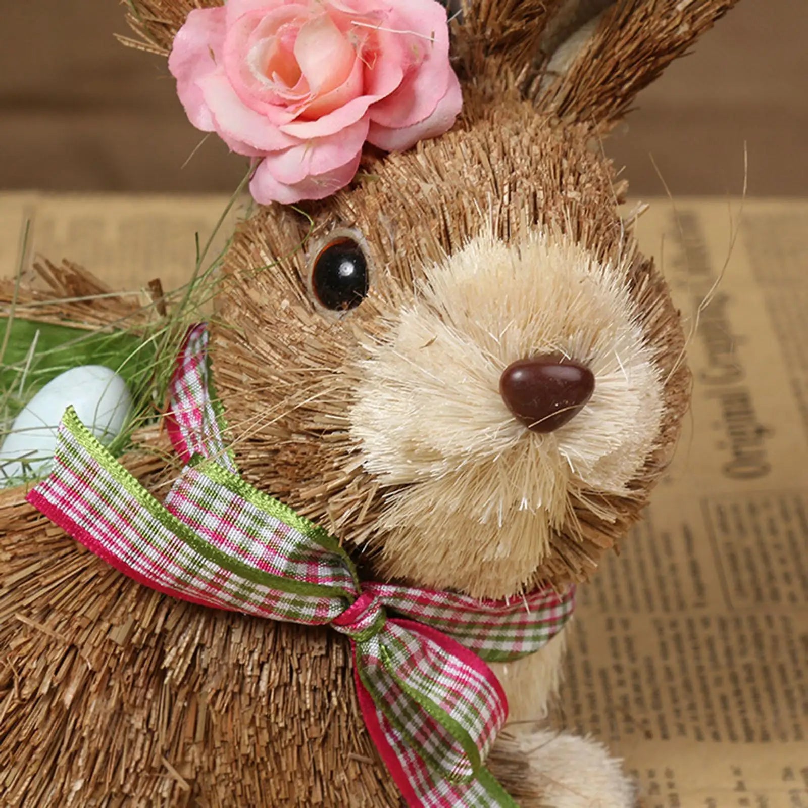 Stroh-Osterdeko – Rustikales Tischornament 11x14x20cm