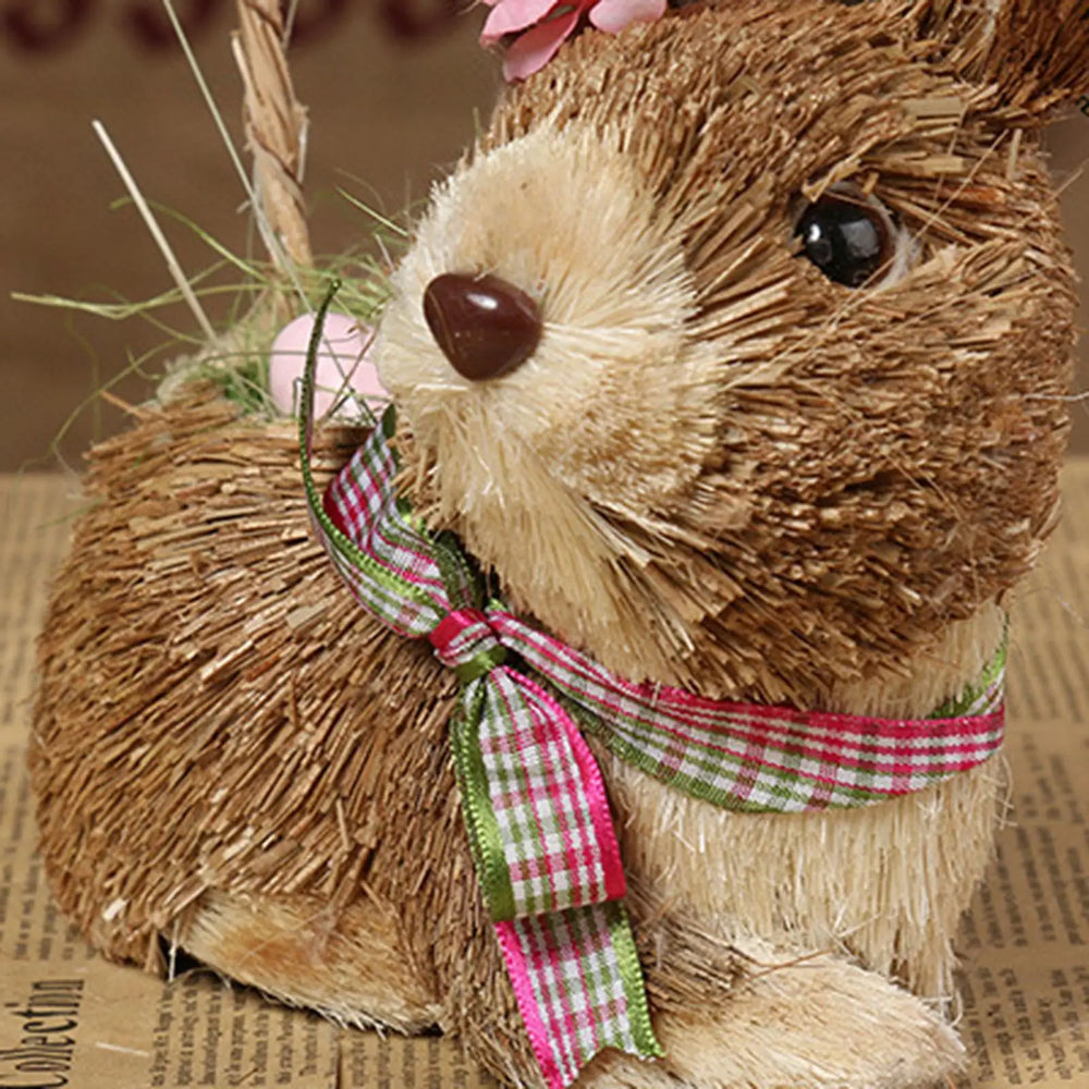 Stroh-Osterdeko – Rustikales Tischornament 11x14x20cm