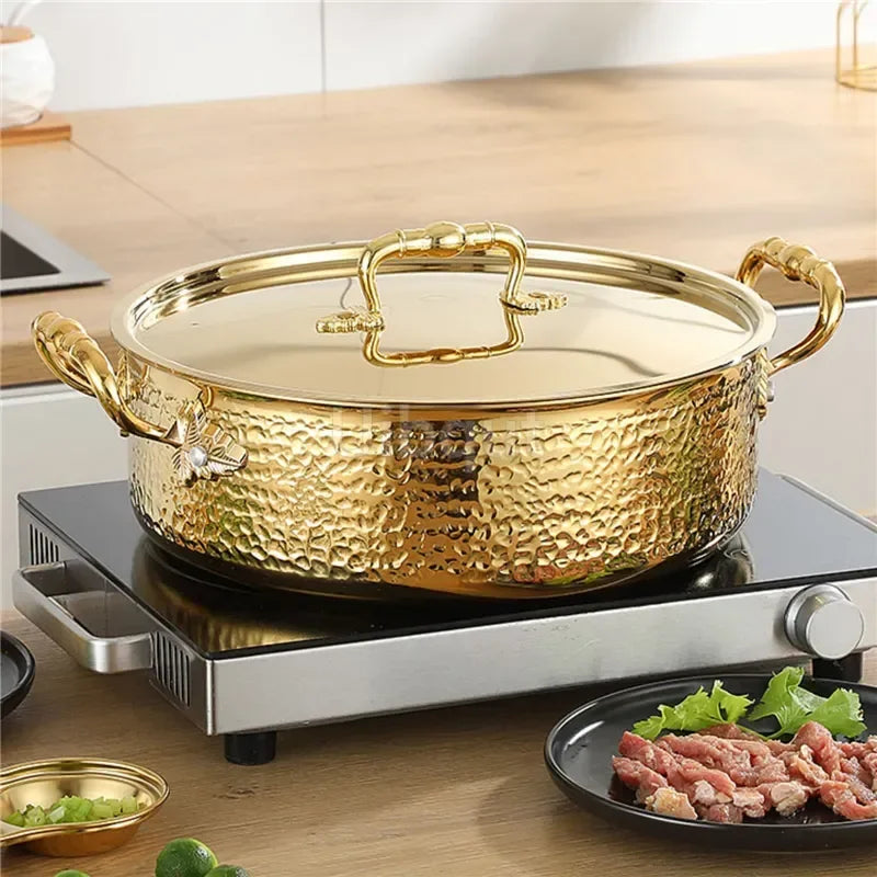 Edelstahl-Suppentopf für Doppelgeschmack, 26 cm, kompatibel mit Induktionsherd