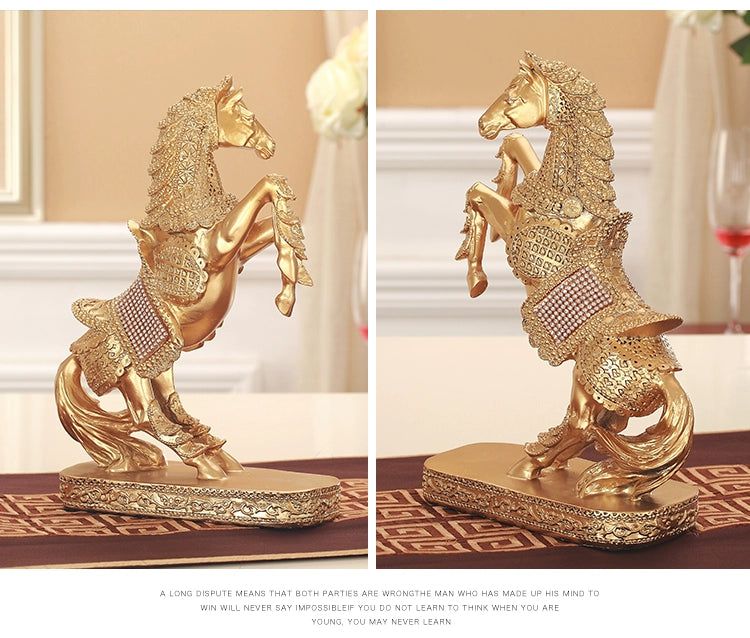 Pferdeskulptur – Origami-Design – Harz – Wohnaccessoire