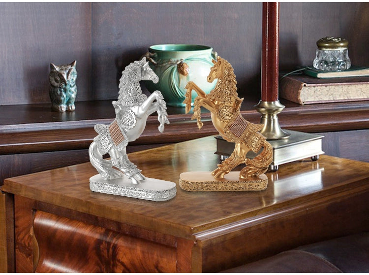 Pferdeskulptur – Origami-Design – Harz – Wohnaccessoire