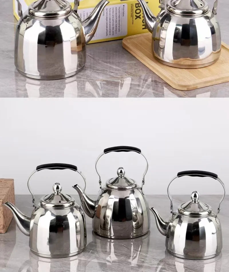 Edelstahl-Teekanne in Silber 2L für heisse und kalte Getränke
