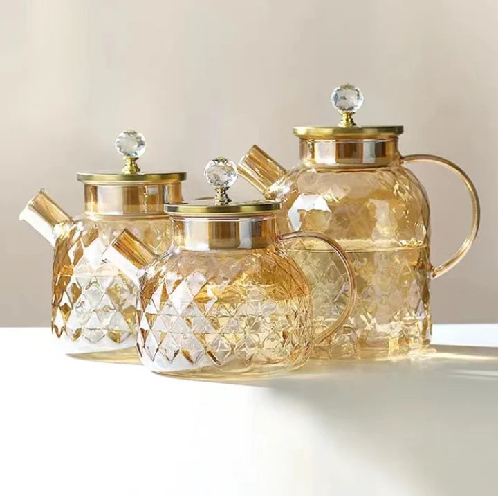 Teekannen-Set – Keramik & Glas – 1L Volumen