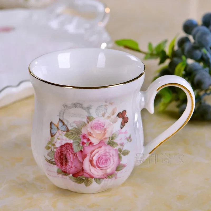 Europäisches Porzellan-Teeservice in Kürbis weisser Kamelie