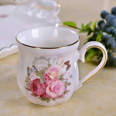 Europäisches Porzellan-Teeservice in Kürbis weisser Kamelie