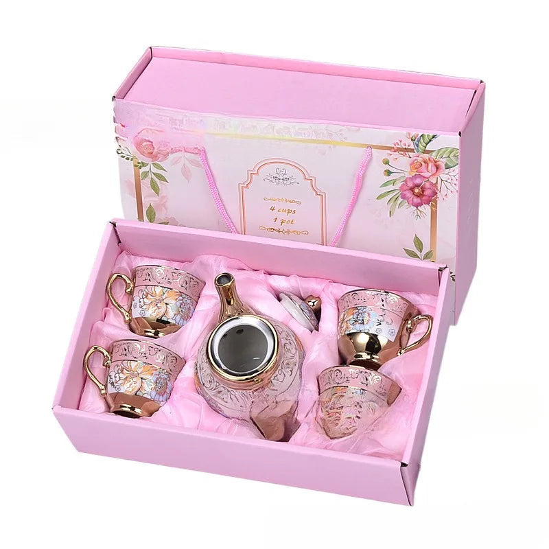 Teeset Europäischer Stil – Keramik Vergoldet – 5er Set