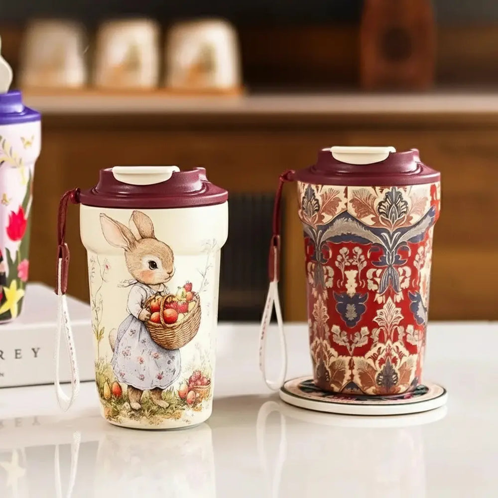 Thermosbecher – Keramikdesign – 420ml Vakuumflasche