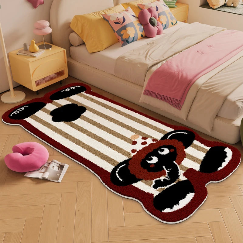 Tierförmiger Teppich imitiert Kaschmir, Katze in Blau, 80x180 cm, modern