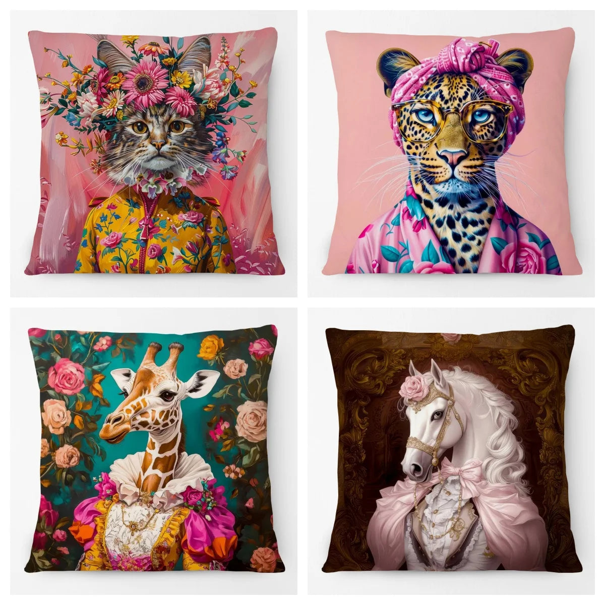 Tierportrait Kissenbezug – Weicher Stoff – Wohnzimmer