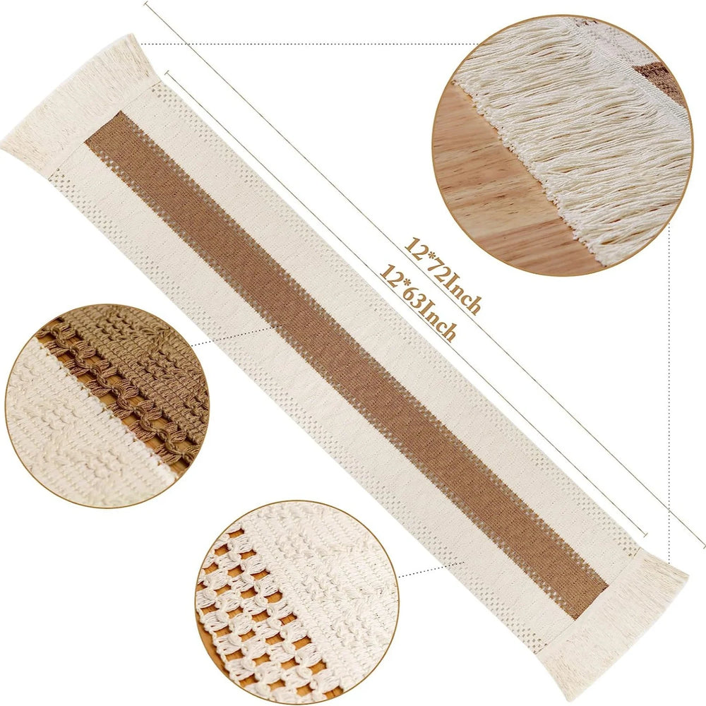 Tischläufer – Boho-Design aus Leinen – Grössenvarianten