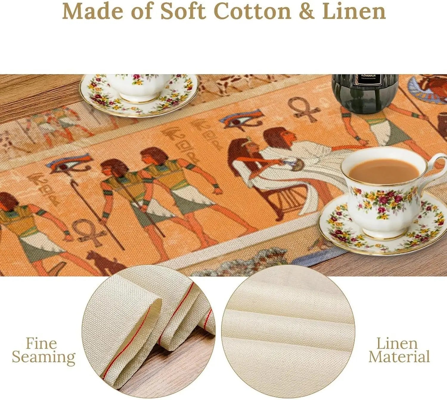 Tischläufer - Leinen Ägyptisch Design - 180x33cm