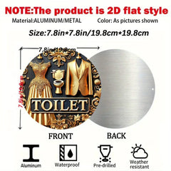 Toilet Wandkunst – Goldenes Blumendesign – 20x20cm