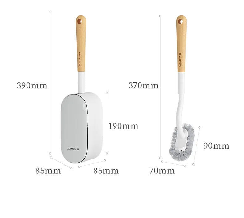 Toilettenbürste – Gebogenes Holzdesign – Wandmontage