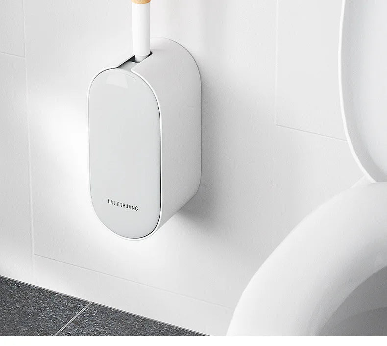 Toilettenbürste – Gebogenes Holzdesign – Wandmontage