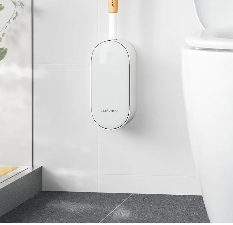 Toilettenbürste – Gebogenes Holzdesign – Wandmontage