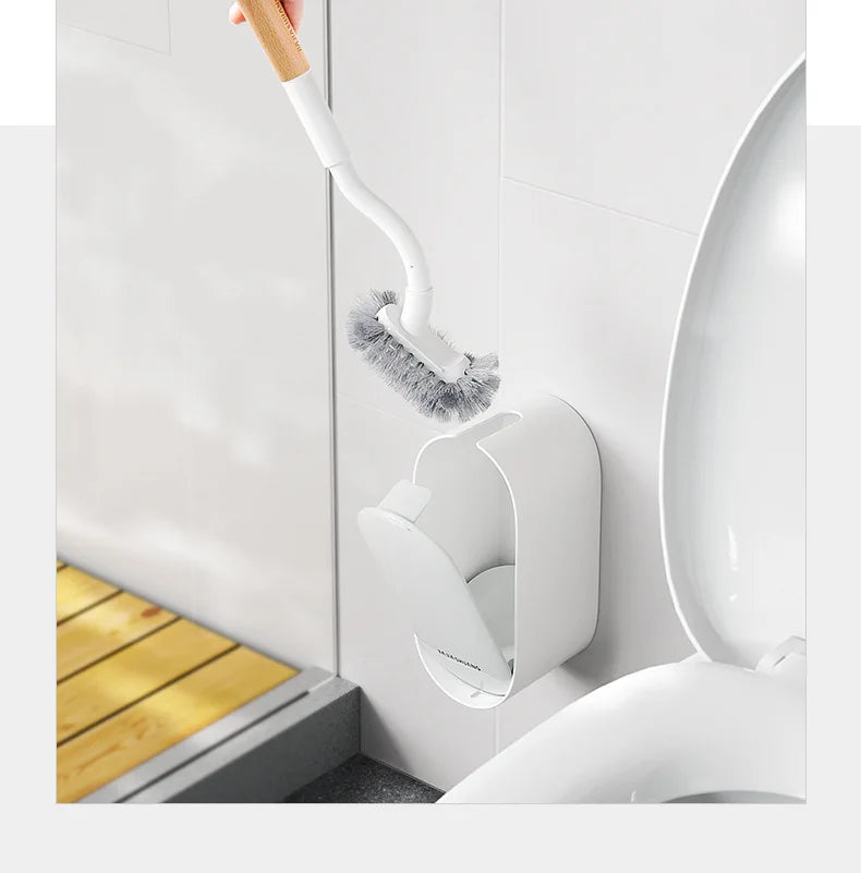 Toilettenbürste – Gebogenes Holzdesign – Wandmontage