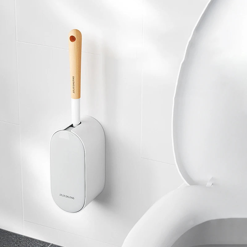 Toilettenbürste – Gebogenes Holzdesign – Wandmontage