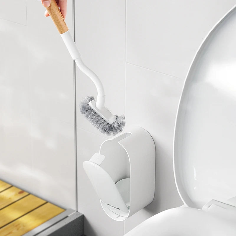 Toilettenbürste – Gebogenes Holzdesign – Wandmontage