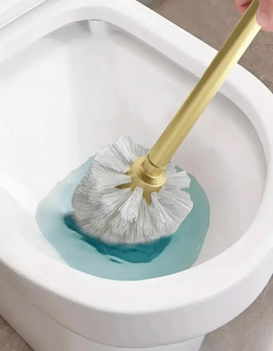 Toilettenbürstenhalter – Gebürstetes Gold Aluminium – Stilvolles Design