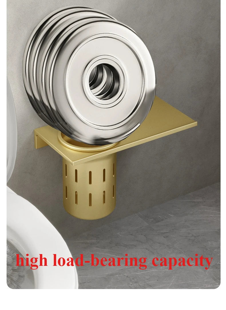Toilettenbürstenhalter – Gebürstetes Gold Aluminium – Stilvolles Design