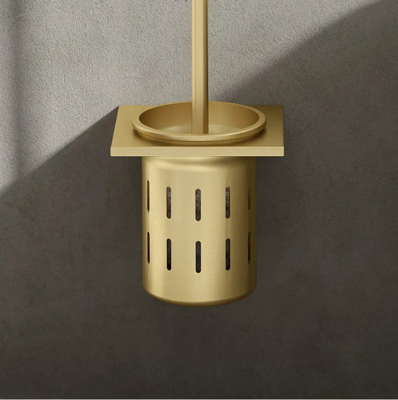 Toilettenbürstenhalter – Gebürstetes Gold Aluminium – Stilvolles Design