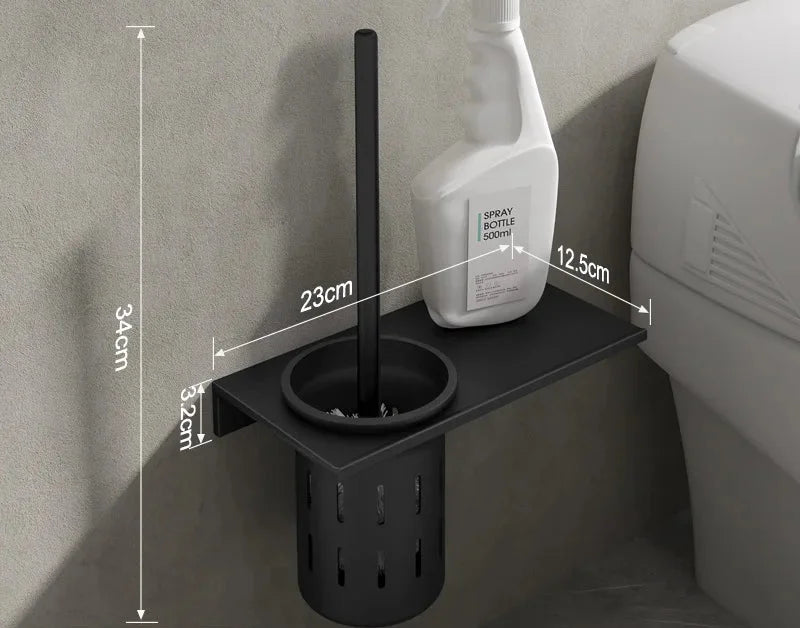 Toilettenbürstenhalter – Gebürstetes Gold Aluminium – Stilvolles Design