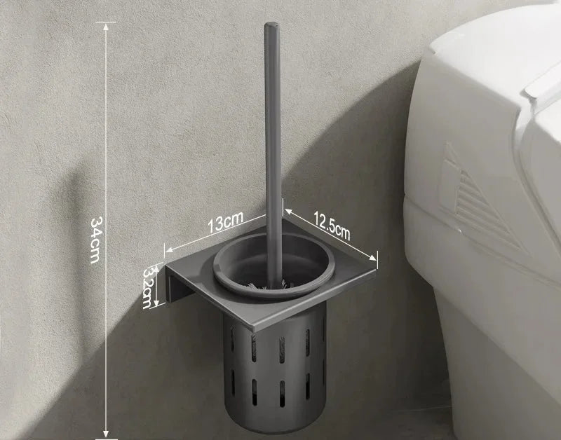 Toilettenbürstenhalter – Gebürstetes Gold Aluminium – Stilvolles Design
