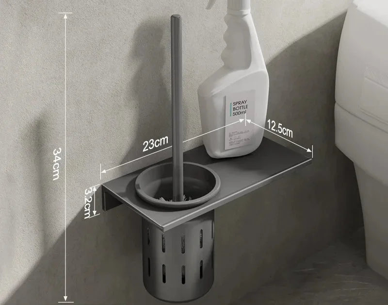 Toilettenbürstenhalter – Gebürstetes Gold Aluminium – Stilvolles Design