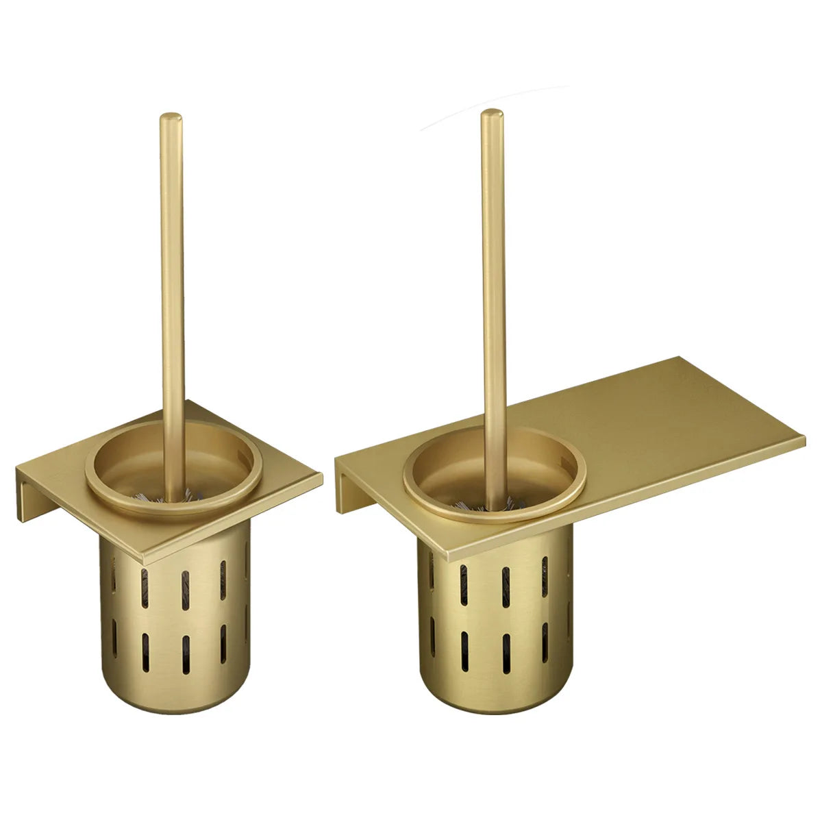 Toilettenbürstenhalter – Gebürstetes Gold Aluminium – Stilvolles Design