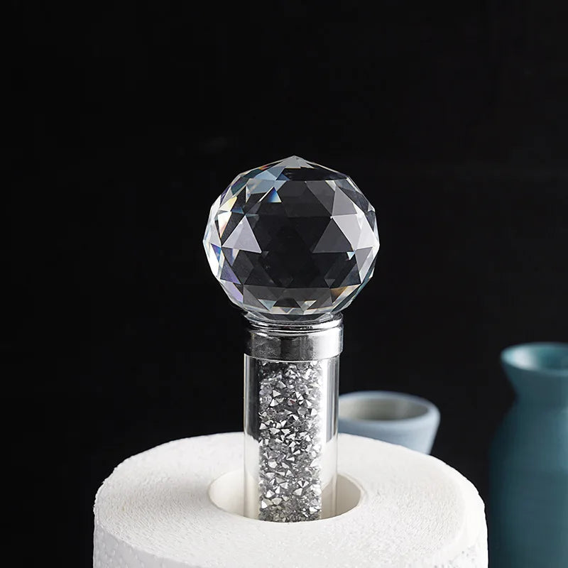 Toilettenpapierhalter Kristall – Glitzer Chrome Design Bad