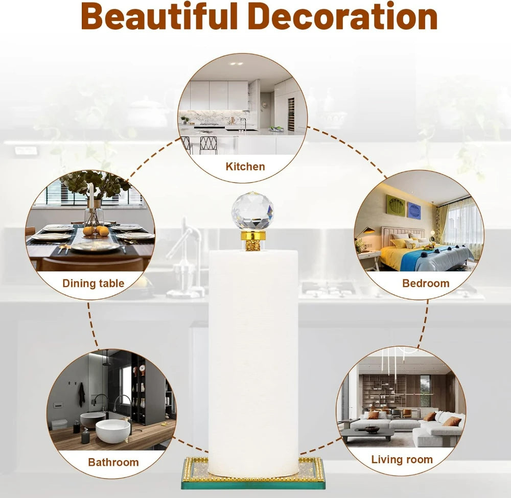 Toilettenpapierhalter Kristall – Glitzer Chrome Design Bad