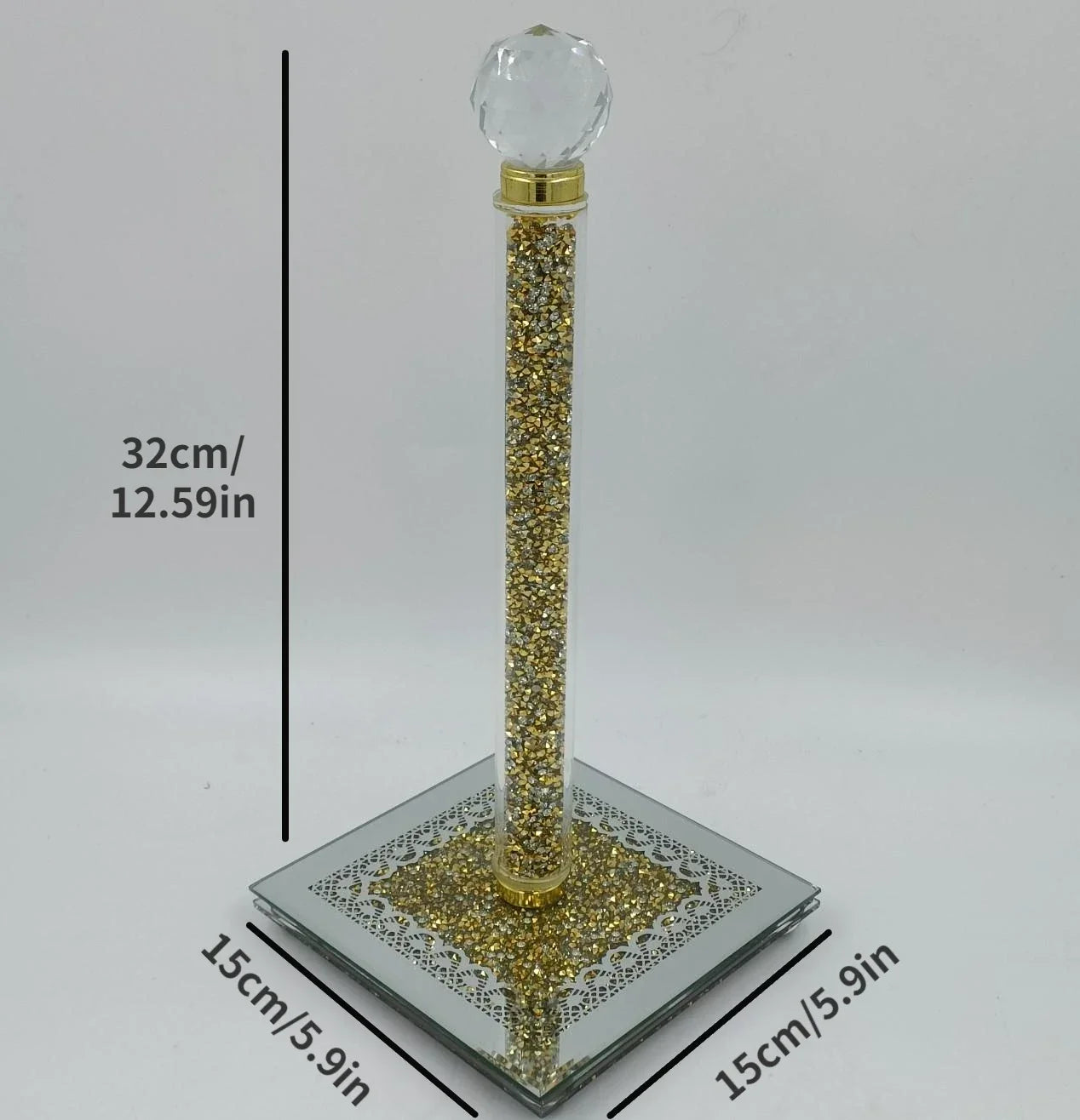 Toilettenpapierhalter Kristall – Glitzer Chrome Design Bad