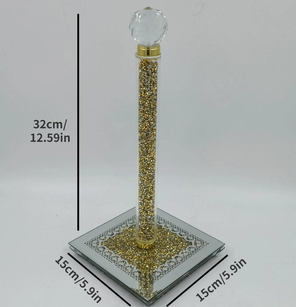 Toilettenpapierhalter Kristall – Glitzer Chrome Design Bad