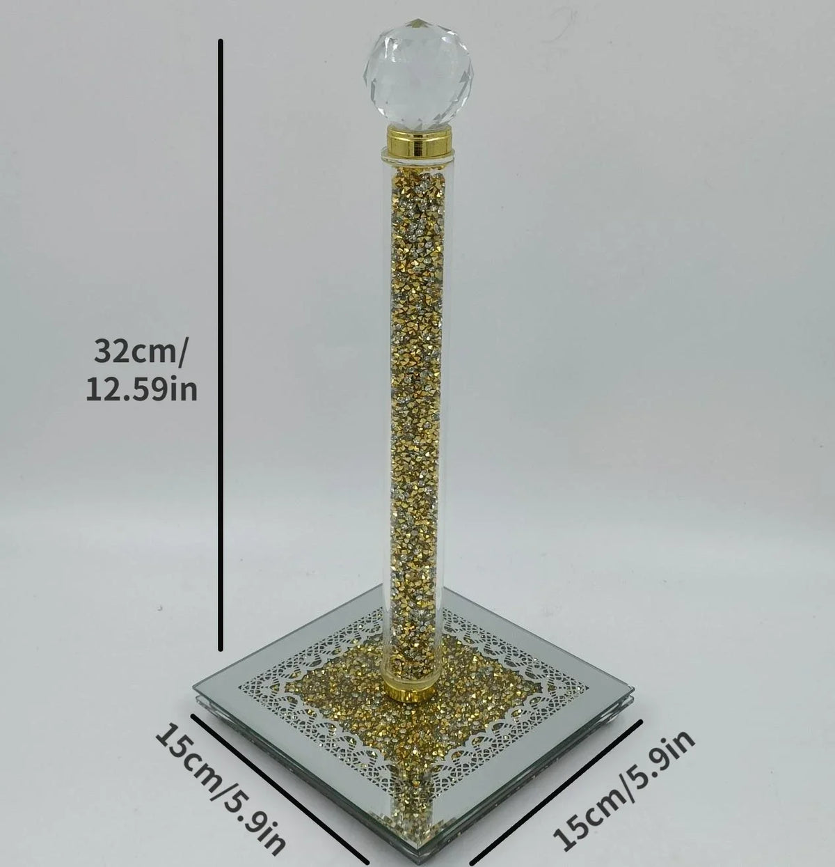 Toilettenpapierhalter Kristall – Glitzer Chrome Design Bad