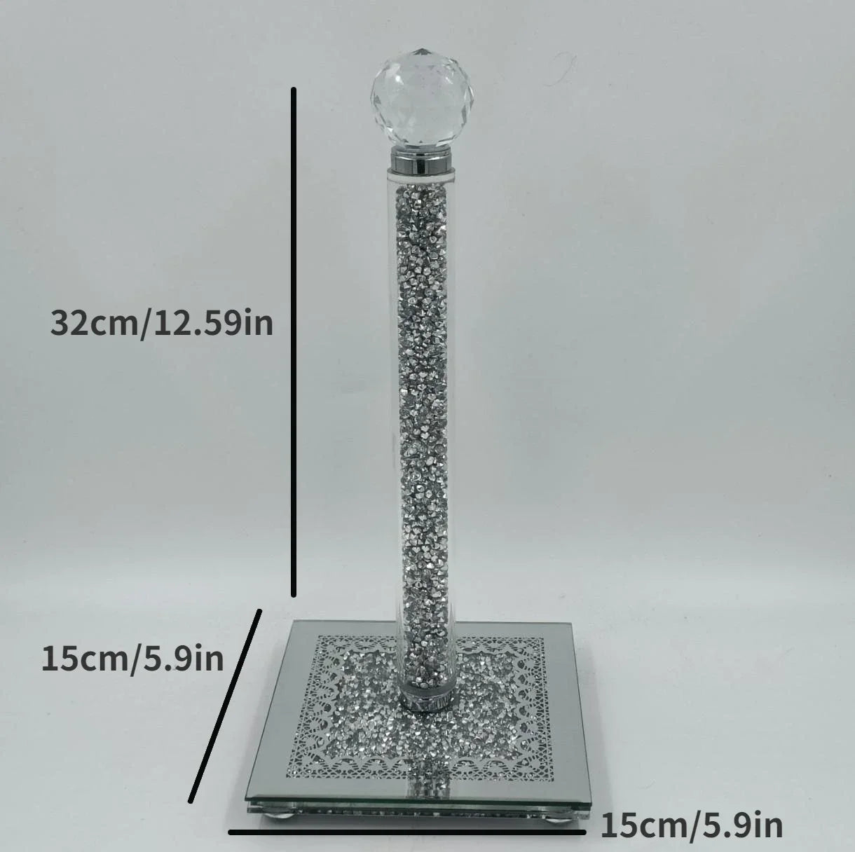 Toilettenpapierhalter Kristall – Glitzer Chrome Design Bad