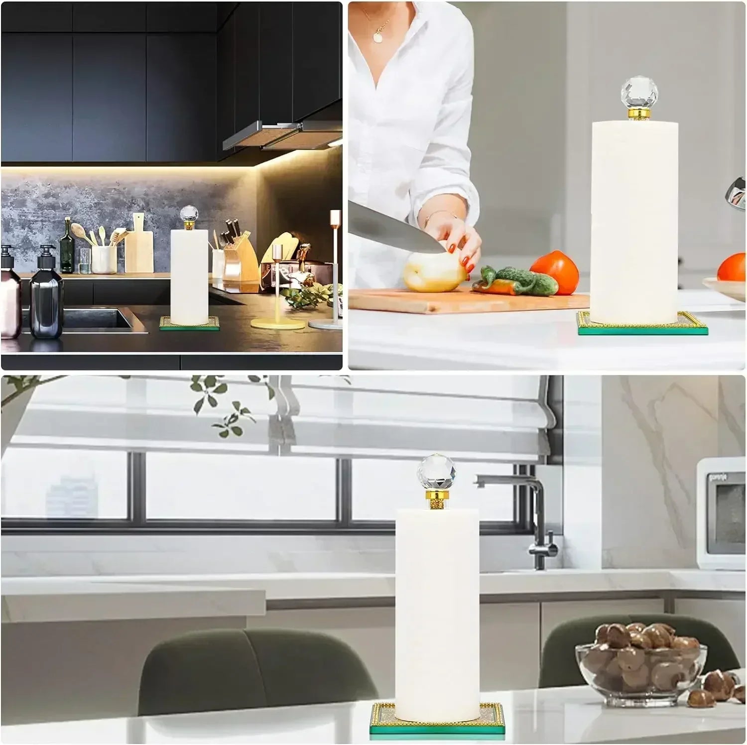 Toilettenpapierhalter Kristall – Glitzer Chrome Design Bad