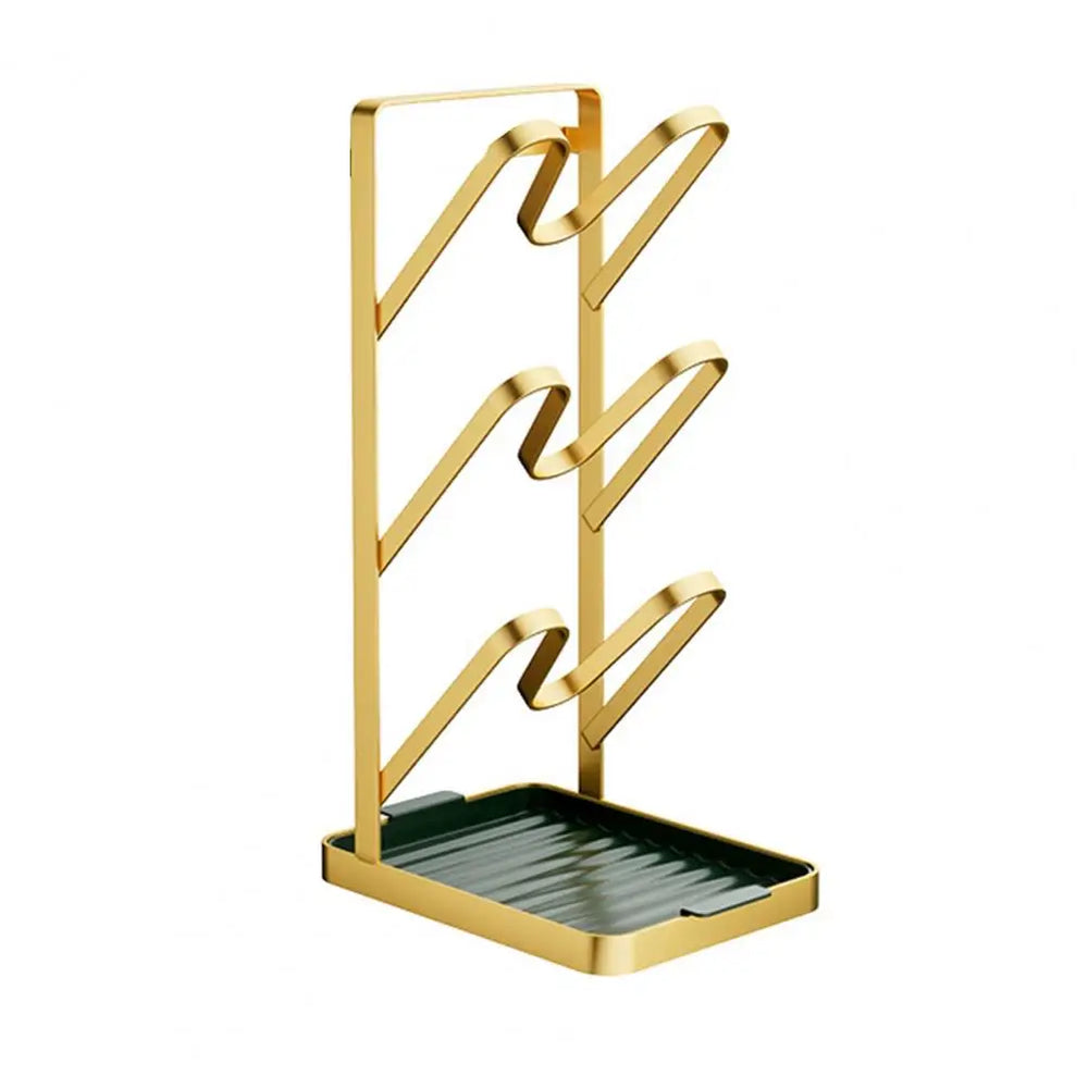 Topfdeckelhalter – Karbonstahl & Gold – Platzsparend