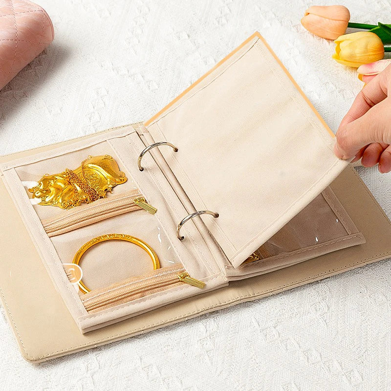 Tragbare Schmuckaufbewahrung – PU Leder, 21.4x14.5cm