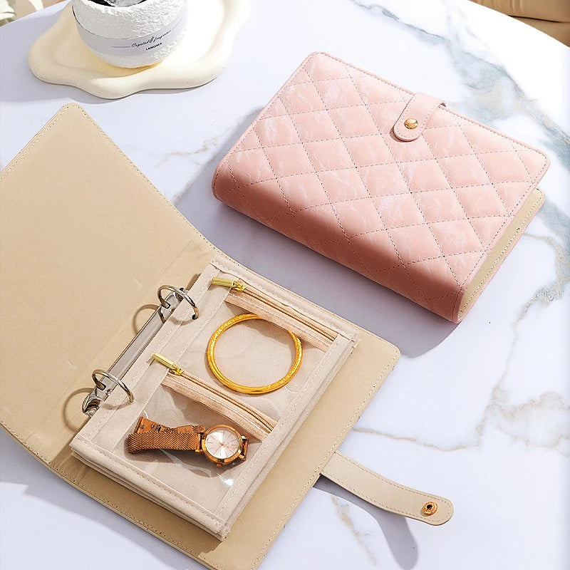 Tragbare Schmuckaufbewahrung – PU Leder, 21.4x14.5cm