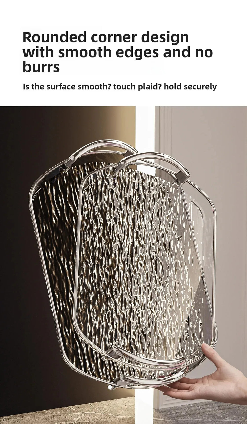 Transparente PET Ablage – Gletschermuster – Vielseitig