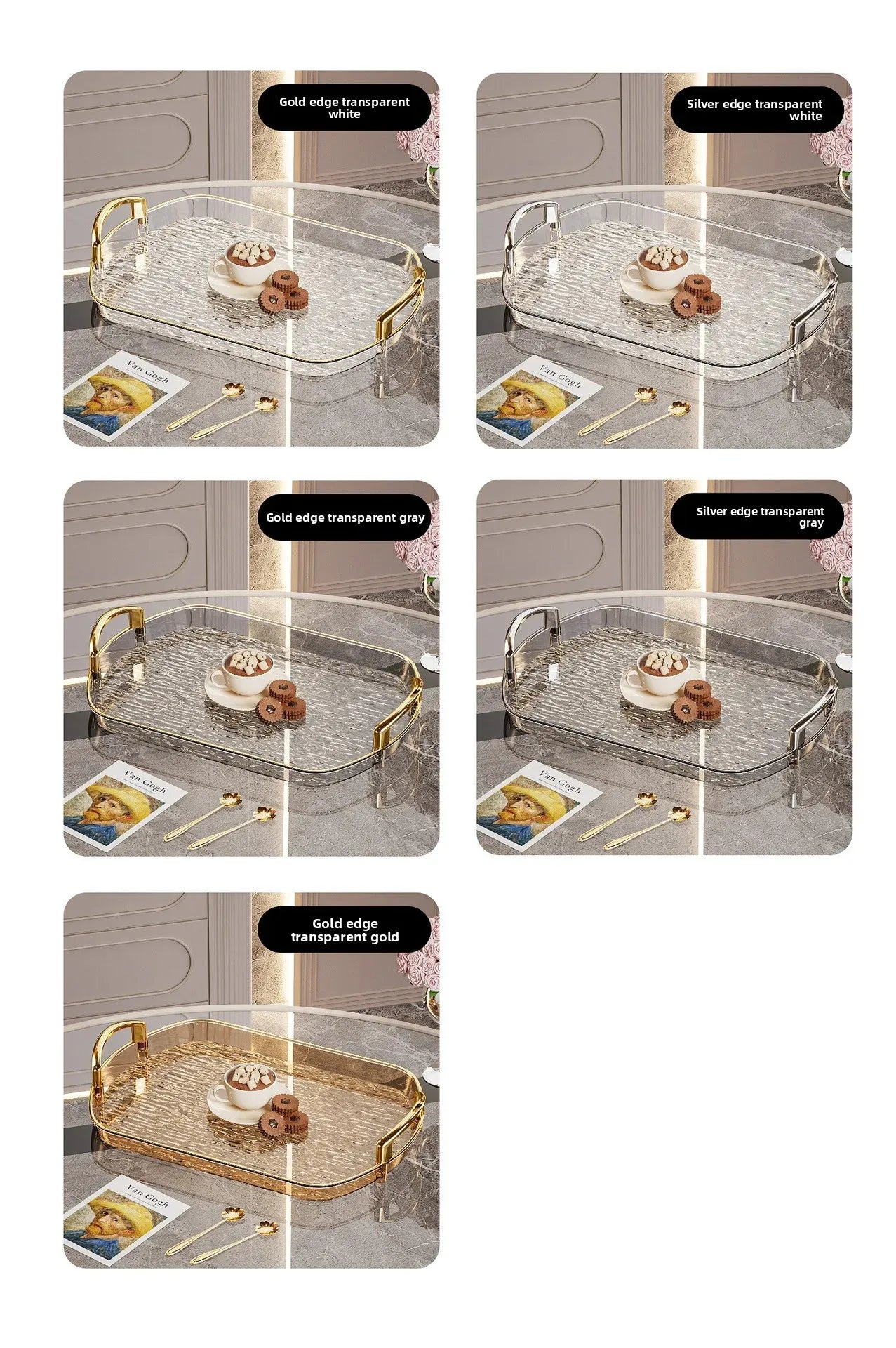 Transparente PET Ablage – Gletschermuster – Vielseitig