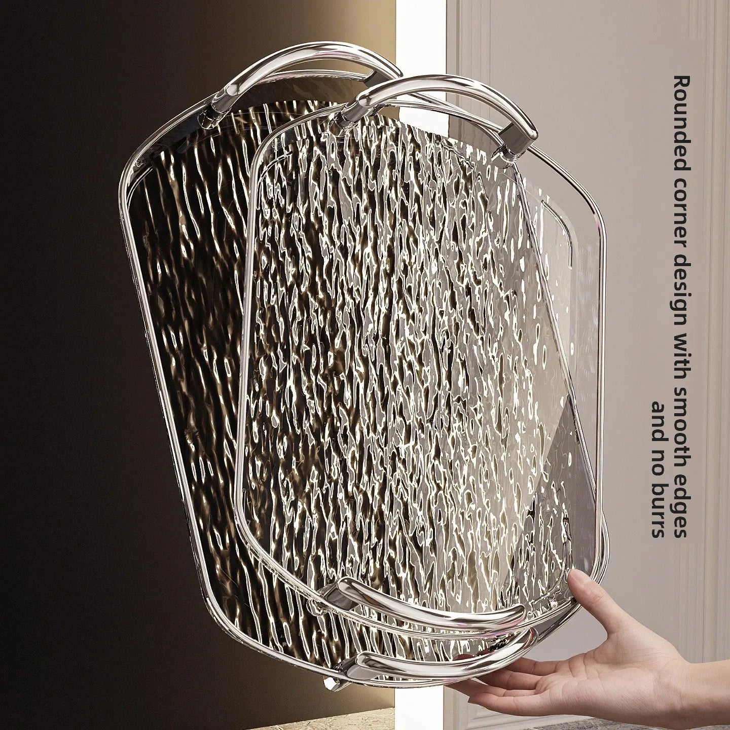 Transparente PET Ablage – Gletschermuster – Vielseitig