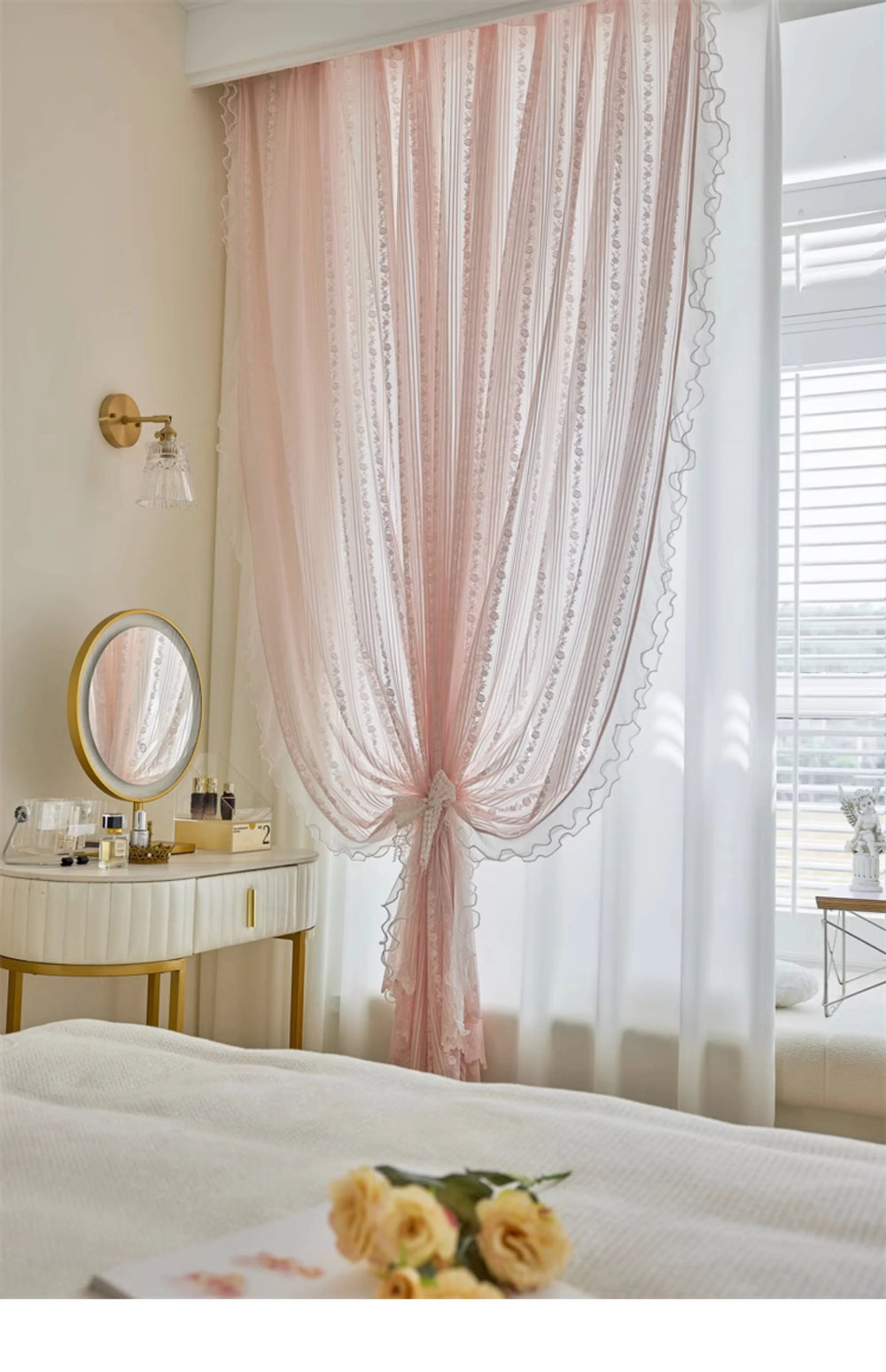 Transparente Prinzessinnen-Vorhänge – Jacquard-Design – Luxus-Wohnzimmer