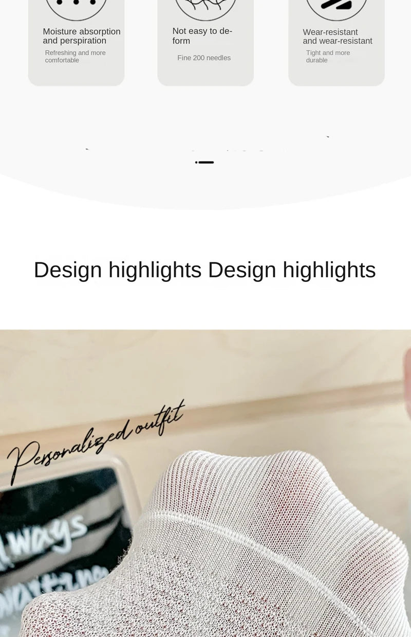 Transparente Socken Set – Vintage Floral Baumwolle – Niedriges Rohr