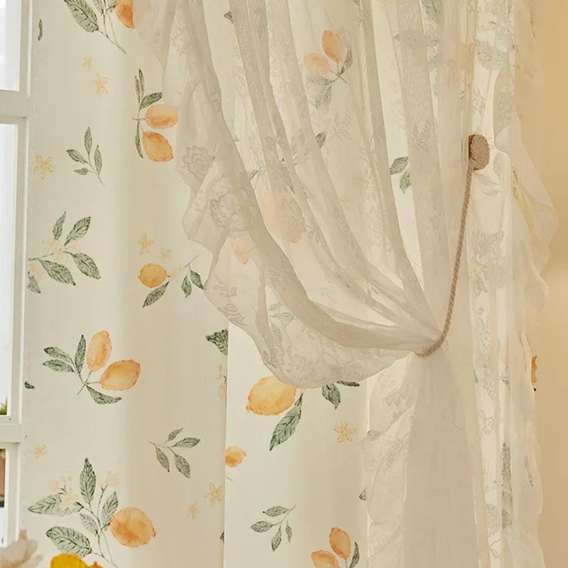 Transparente Spitzengardinen mit antikem Blumenmuster, Farbe: Blumen 1, Grösse: 1St-W100xH150cm, im Vintage-Stil