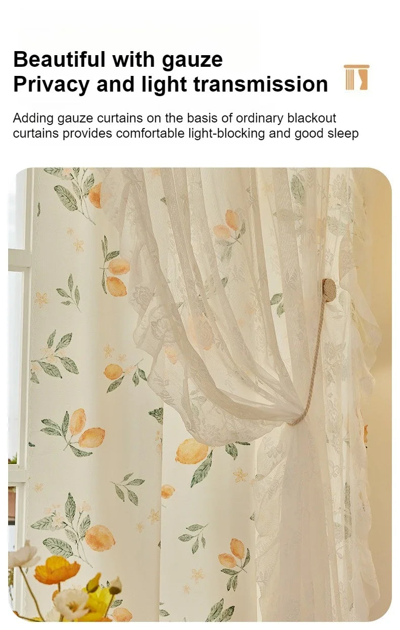 Transparente Spitzengardine mit Blumenmuster aus Polyester, Farbe: Blumen 1, Grösse: 1St-W100xH180cm