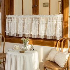 Transparente Spitzenvorhänge weiss, modernes florales Design, Grösse Breite150xHöhe150cm, Stil modern