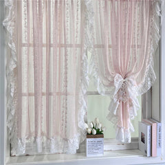 Transparenter Vorhang – Romantisches Blumendesign – 150x120cm