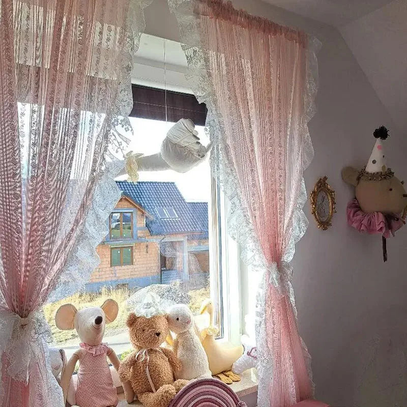 Transparenter Vorhang – Romantisches Blumendesign – 150x120cm