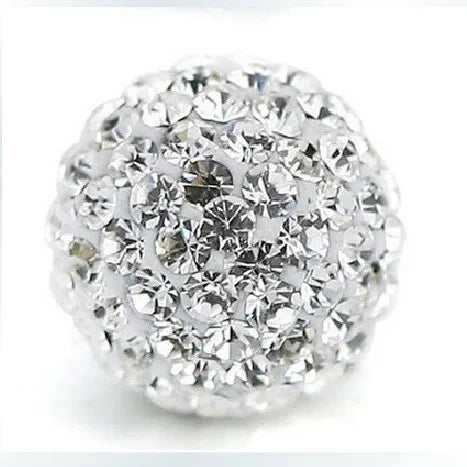 Kristall-Perlen aus Ton in 10mm, bunt auf weiss, für DIY Schmuckprojekte